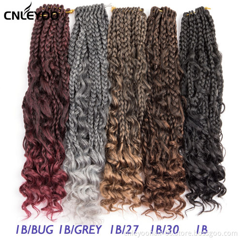 12 inch Grey Bohemian Box Braid Crochet Hair Short BOHO GoddessCrochet Box Braiding Hair Extension